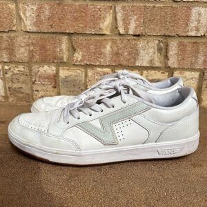 Vans Lowland Comfy Cush White Leather Sneakers Shoes Size 8.5 Men 10 Women